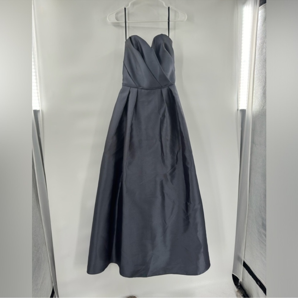 Alvina valenta maids grey strapless sweetheart dress fit flare size 10 - Picture 6 of 7